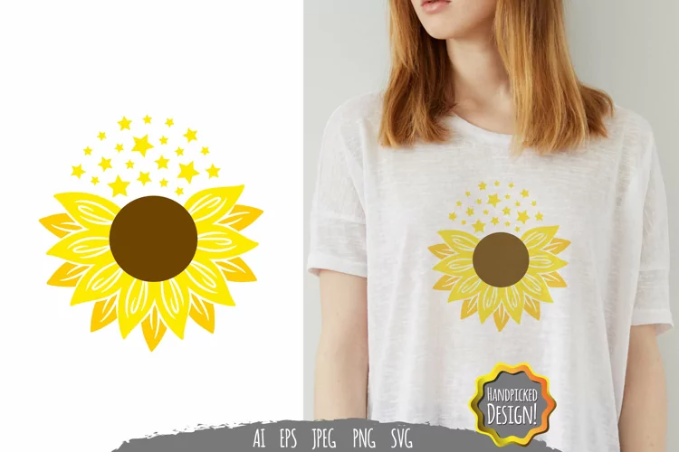 Sunflower and Star SVG