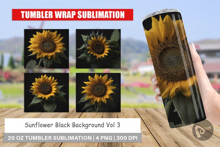 Tumbler Wrap Dark Sunflower example image 1