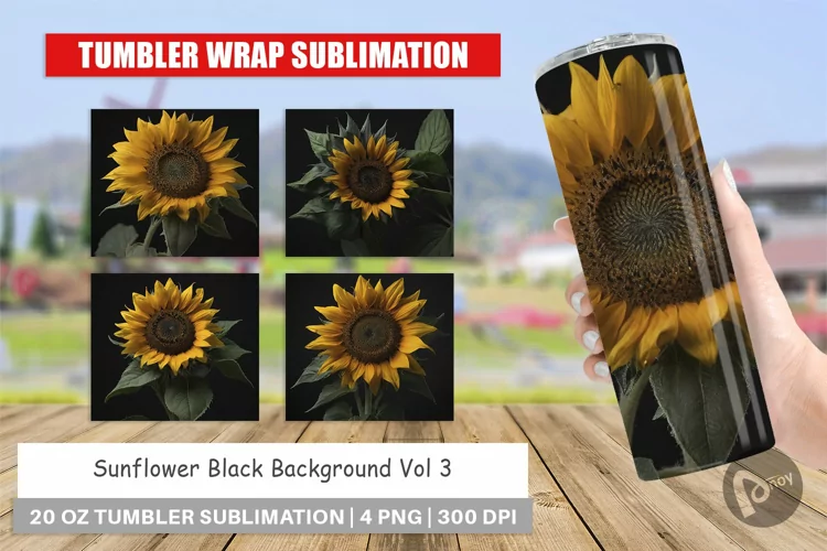 Tumbler Wrap Dark Sunflower