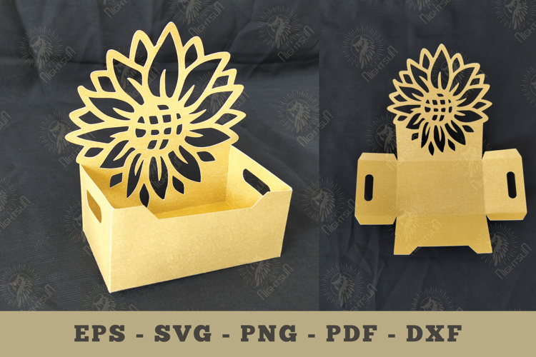 Sunflower Box Display Papercut Craft
