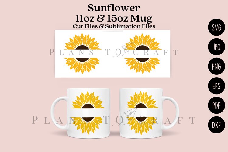 Sunflower 11 15oz Coffee Mug SVG Cut   Sublimation