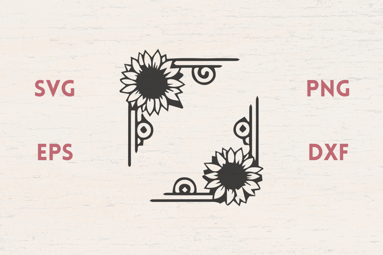 Sunflower corner frame SVG