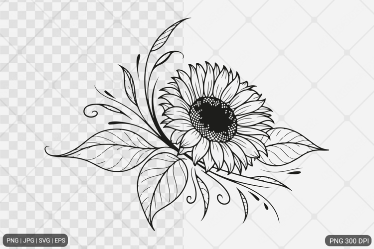 Sunflower Design SVG PNG