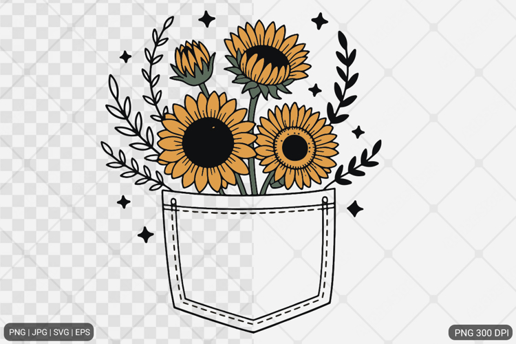 Sunflower Design SVG PNG