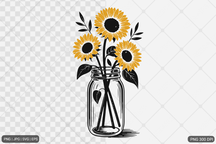 Sunflower Design SVG PNG