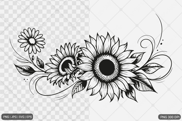 Sunflower Design SVG PNG