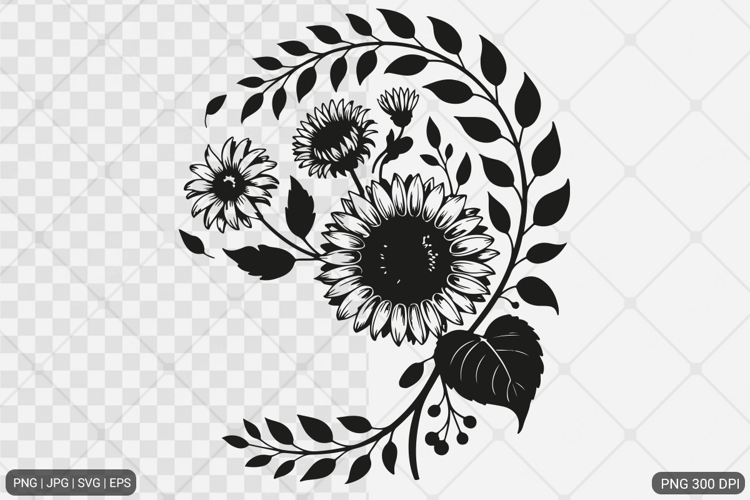 Sunflower Design SVG PNG