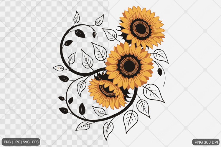 Sunflower Design SVG PNG
