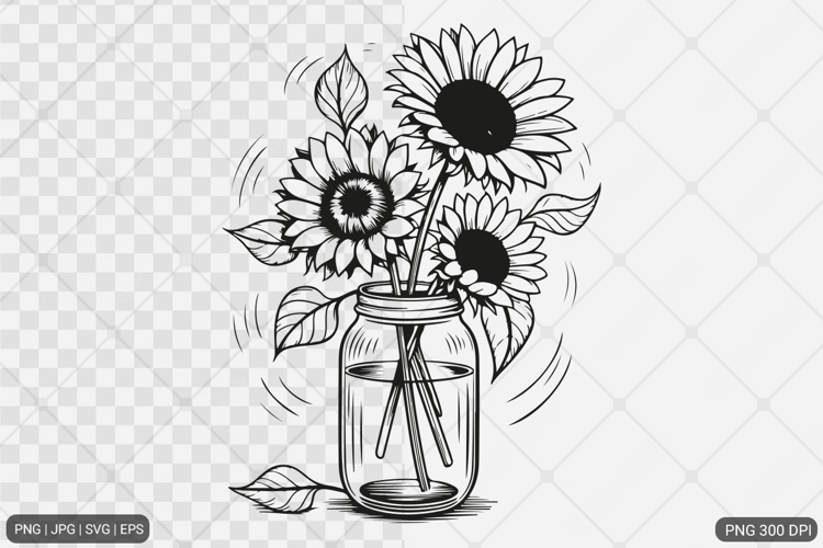 Sunflower Design SVG PNG