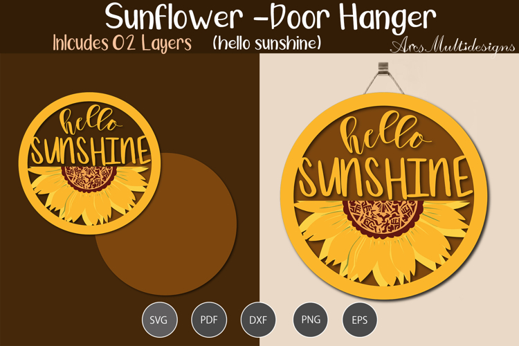 Sunflower Door Hanger Laser Cut