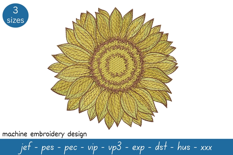 Sunflower Embroidery Design - Nature Embroidery