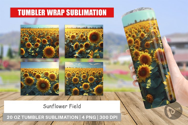 Tumbler Sublimation Wra Sunflower Fieldp