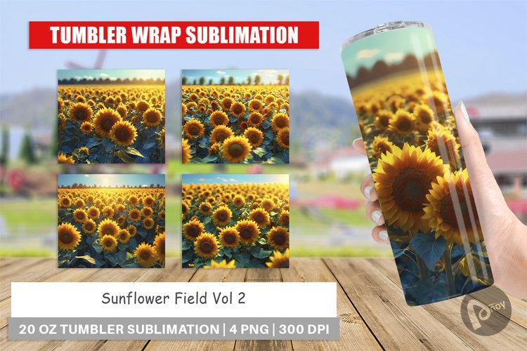 Tumbler Sublimation Wra Sunflower Fieldp