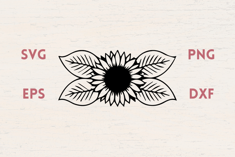 Sunflowers with leaves SVG