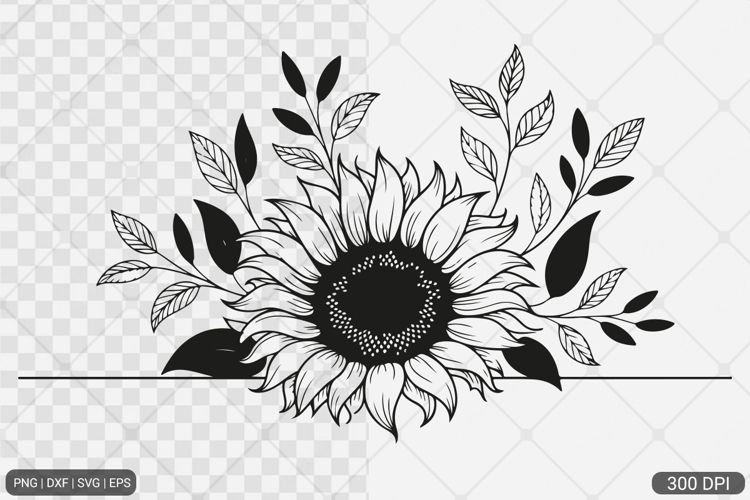 Sunflower Square Frame SVG PNG