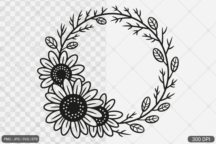 Sunflower Frame SVG PNG Design