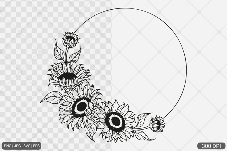 Sunflower Frame SVG PNG Design