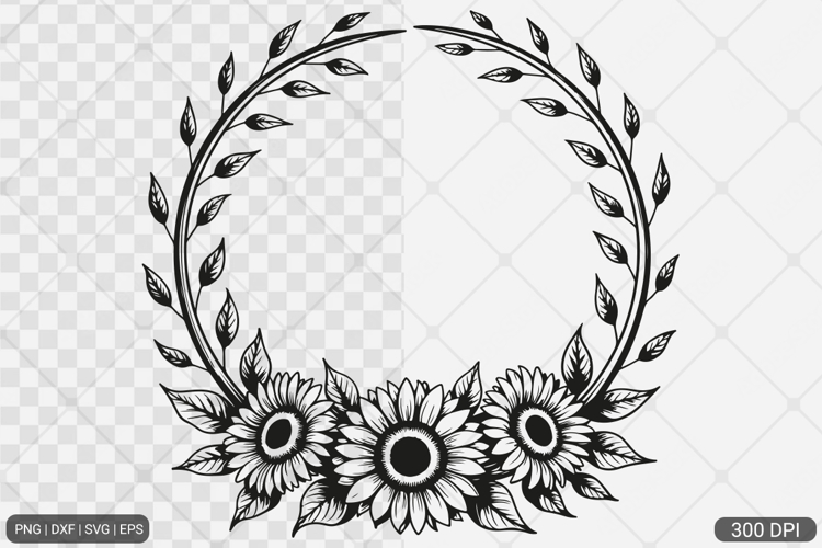 Sunflower Square Frame SVG PNG