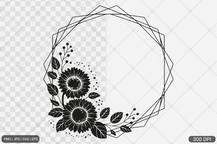 Sunflower Frame SVG PNG Design