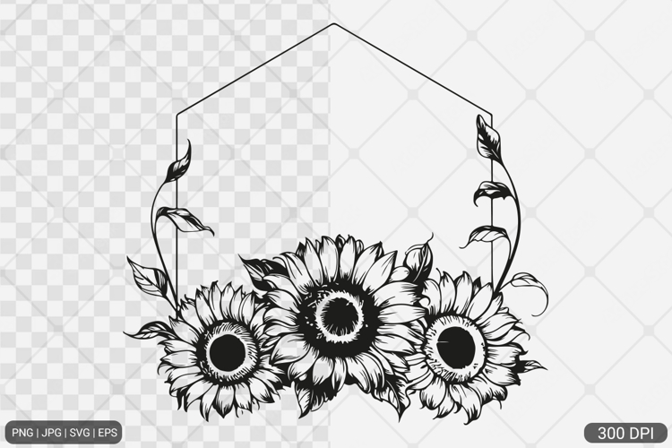 Sunflower Frame SVG PNG Design