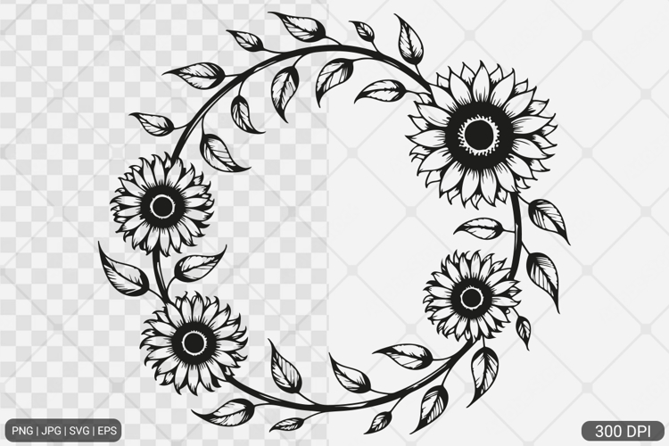 Sunflower Frame SVG PNG Design