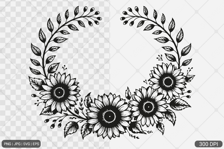 Sunflower Frame SVG PNG Design