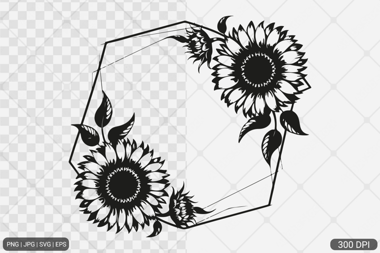 Sunflower Frame SVG PNG Design