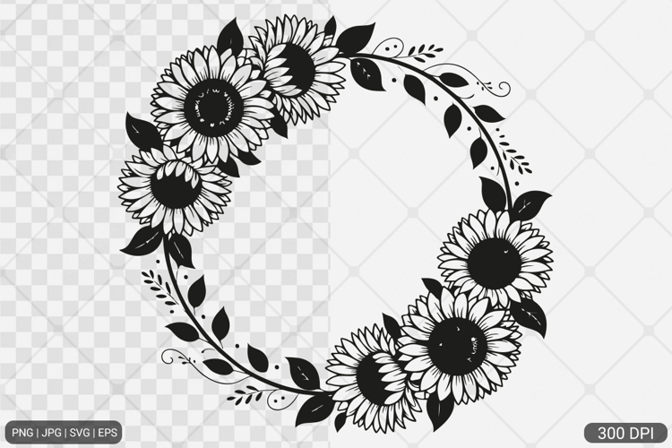 Sunflower Frame SVG PNG Design