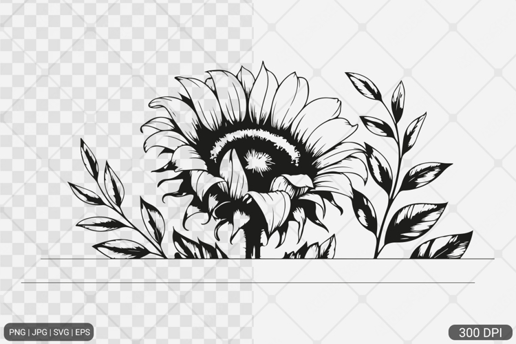 Sunflower Frame SVG PNG Design