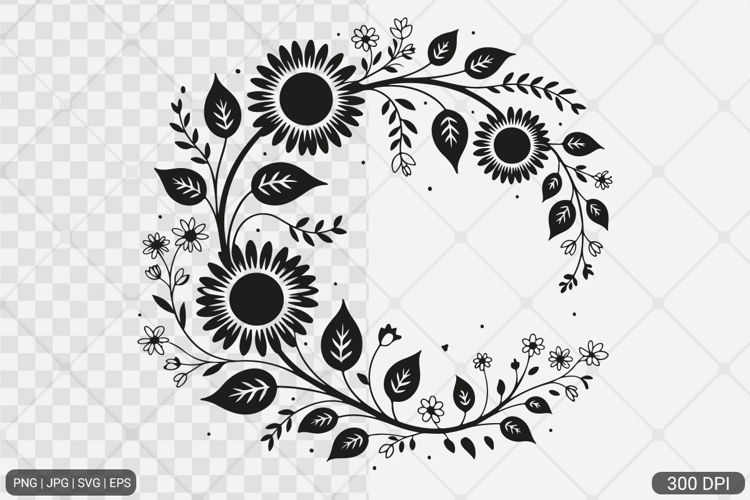 Sunflower Frame SVG PNG Design