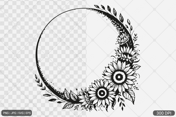 Sunflower Frame SVG PNG Design