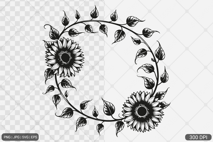 Sunflower Frame SVG PNG Design