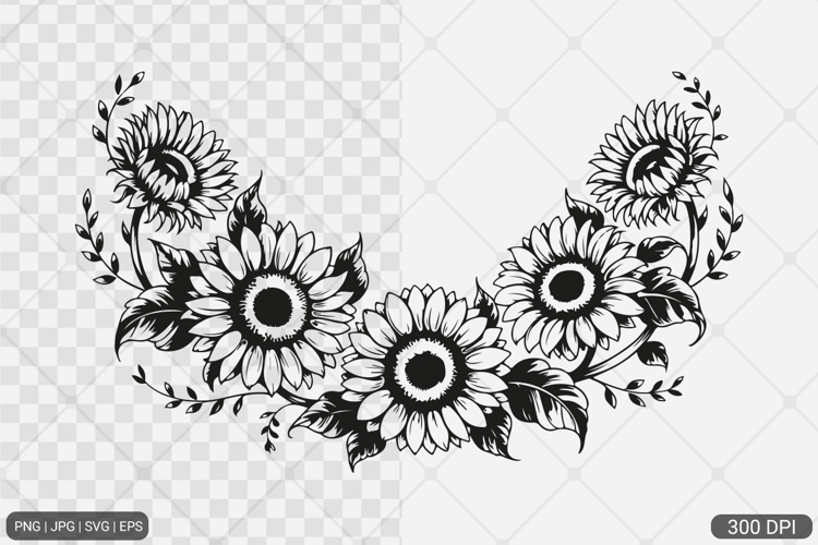 Sunflower Frame SVG PNG Design