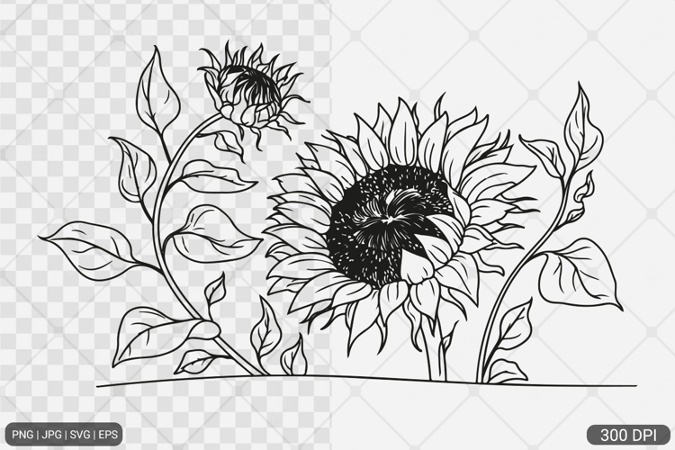 Sunflower Frame SVG PNG Design