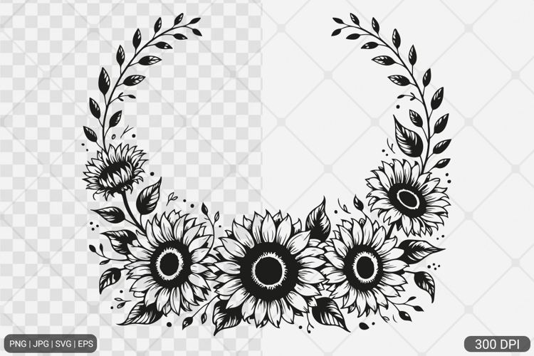 Sunflower Frame SVG PNG Design