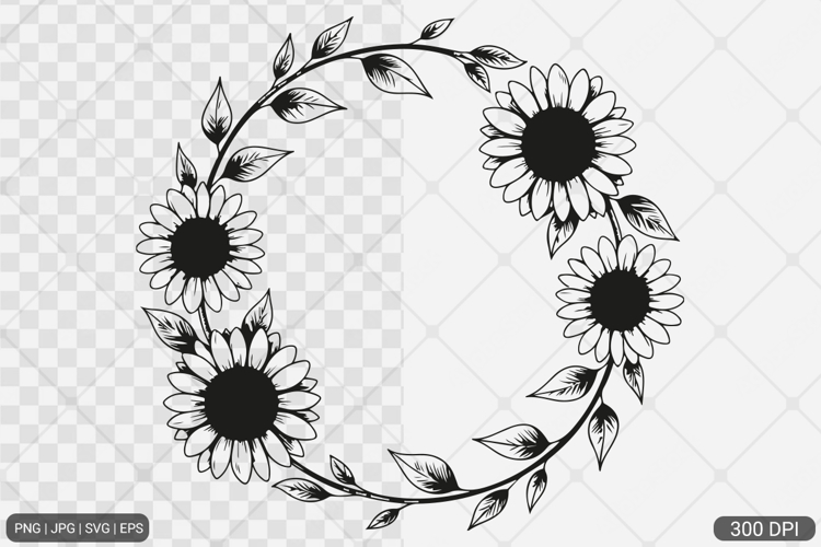 Sunflower Frame SVG PNG Design