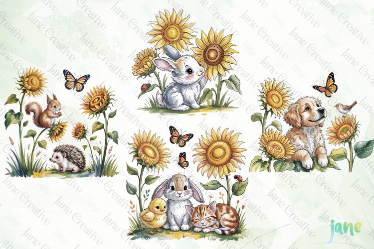 Sunflower Garden Girl PNG