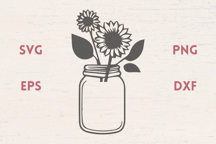 Sunflowers with jar SVG