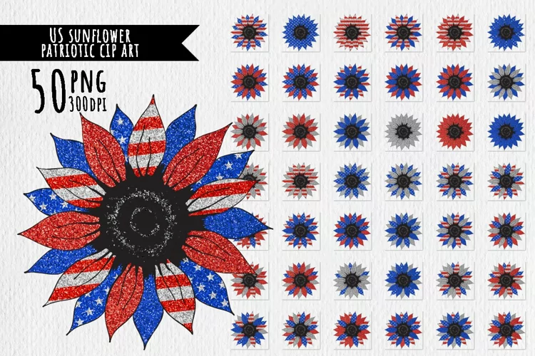 Sunflower patriotic. United States
