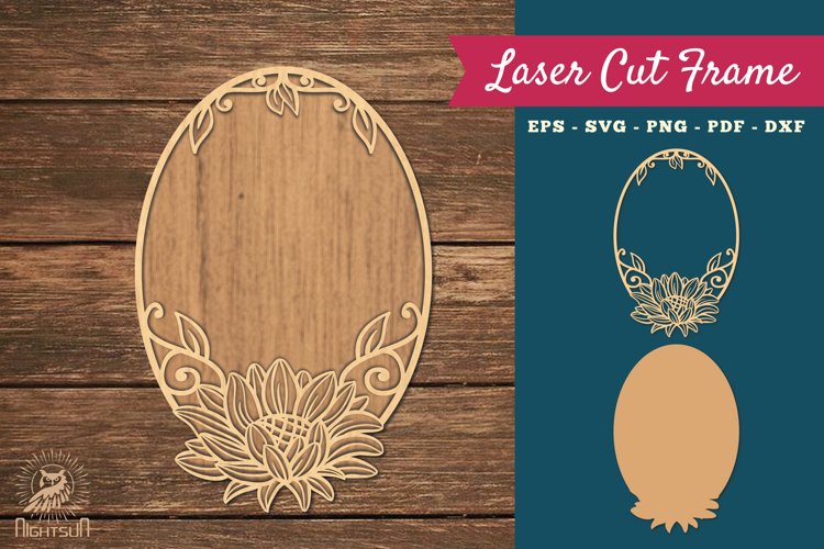 Sunflower Laser Cut Frame SVG 3