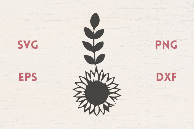 Sunflowers leaves branch SVG