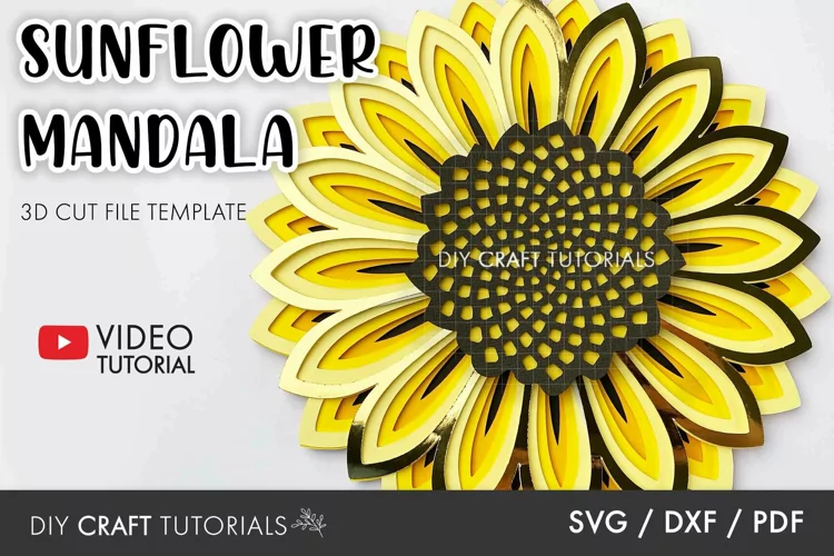 Sunflower Mandala - Layered SVG file