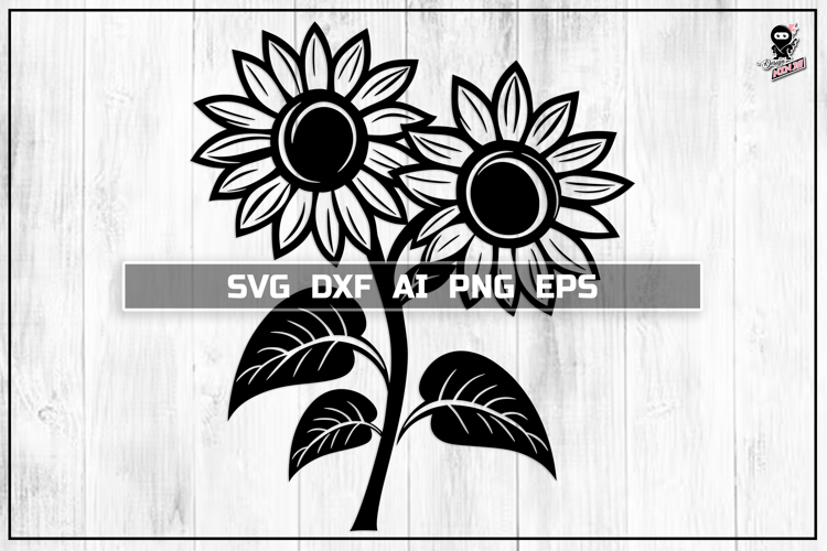 Sunflower SVG, Floral weeding Cut File example image 1