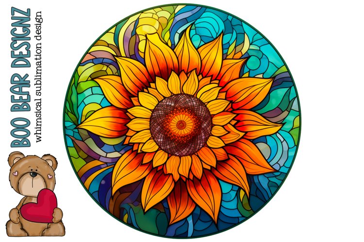 Stain Glass Sunflower Sublimation design