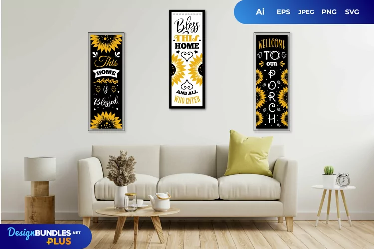 Sunflower Porch Vertical Signs