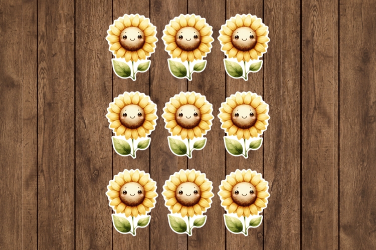 Sunflower Printable Stickers - PNG Sticker Sheet