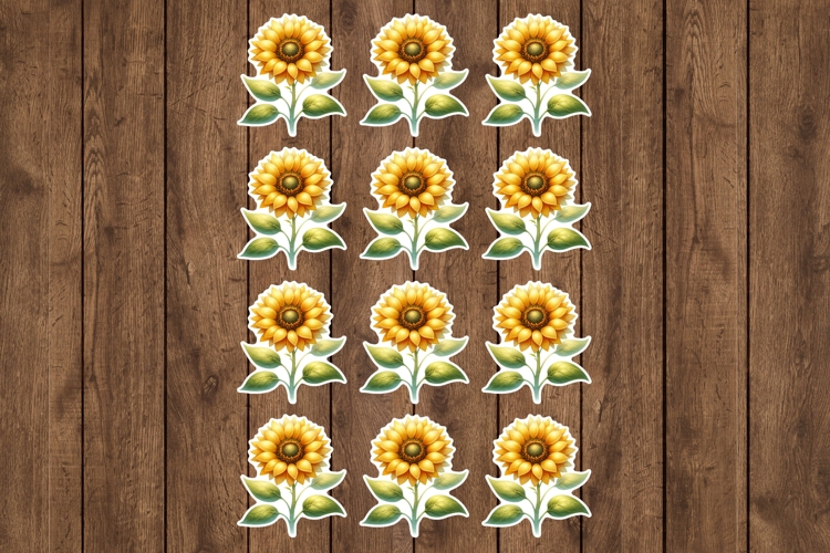 Sunflower Printable Stickers - PNG Sticker Sheet