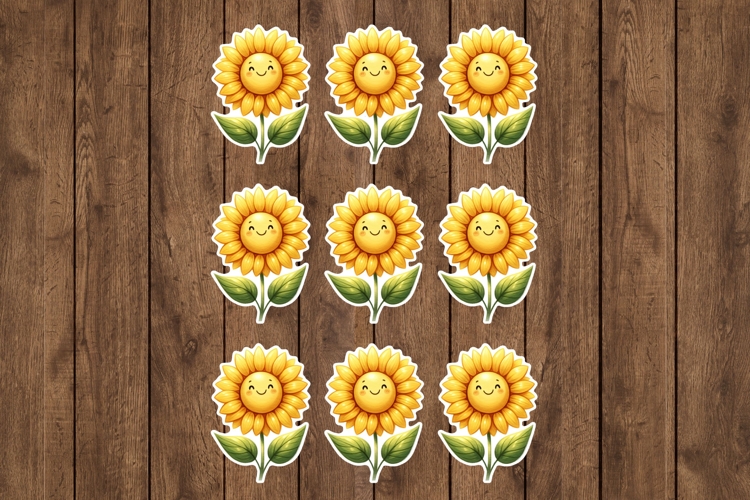Sunflower Printable Stickers - PNG Sticker Sheet
