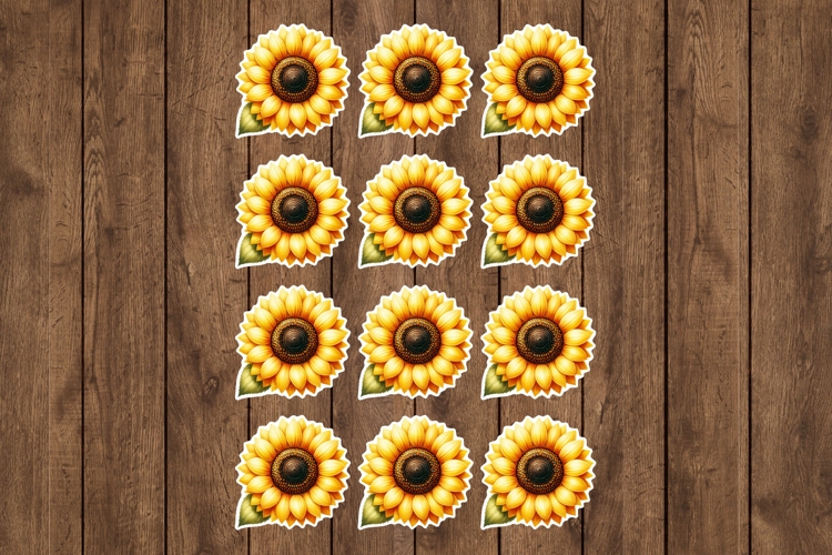 Sunflower Printable Stickers - PNG Sticker Sheet