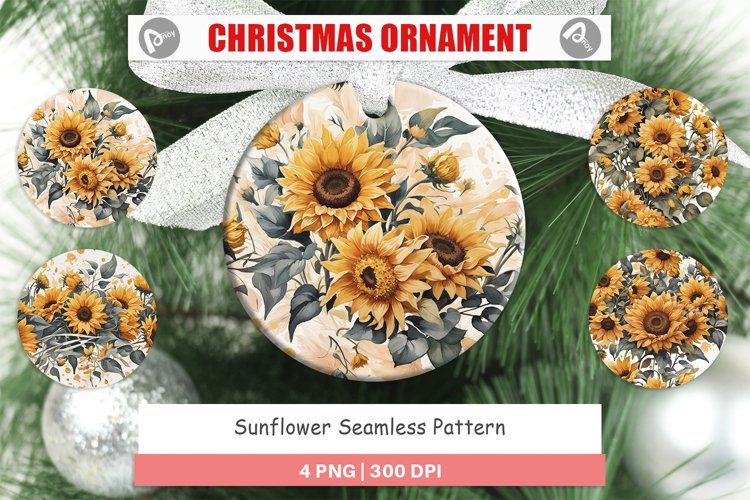 Christmas Ornaments Sunflowers Pattern